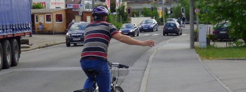 Radfahrer im Straßenverkehr